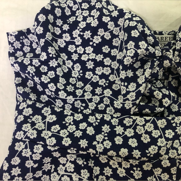 Beautiful navy blue and white cherry blossom a-line dress - Picture 6 of 11